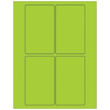 Bsc Preferred 3 x 5'' Fluorescent Green Rectangle Laser Labels, 400PK BUY00024009